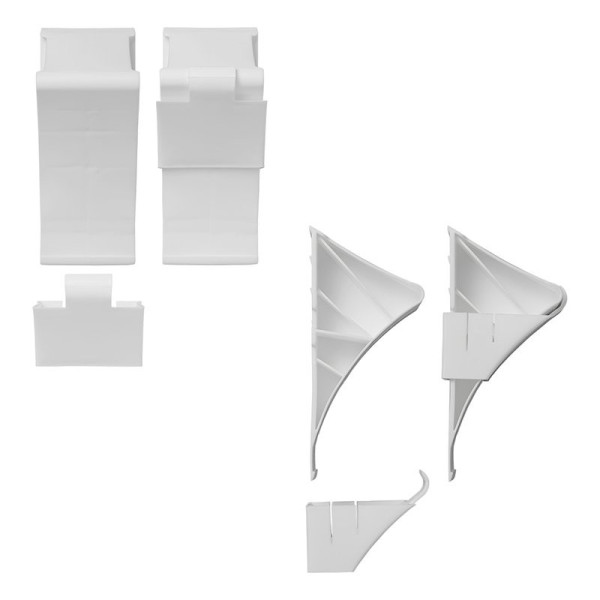 Cale de roue plastique blanc incl. support