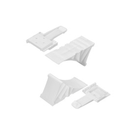 Cale de roue en plastique blanc avec support plat