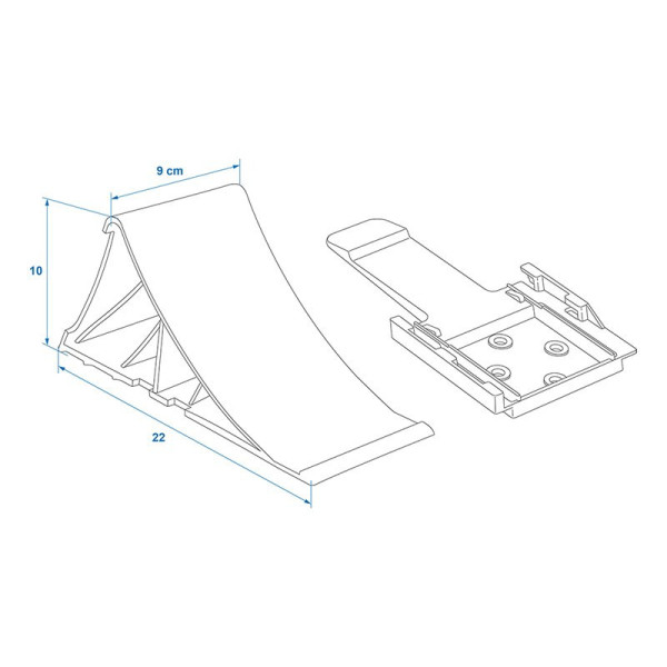 Cale de roue en plastique blanc avec support plat
