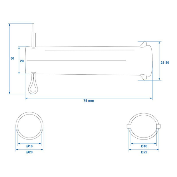 Axe pour roue jockey 35mm 341500