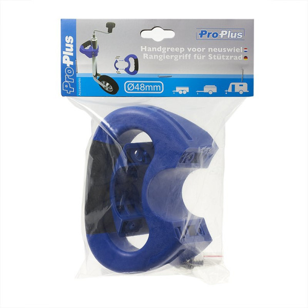 Poignée de manoeuvre bleu pour roue jockey de 48 mm