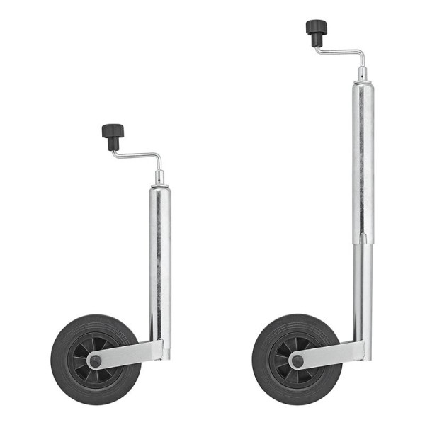 Roue jockey 48 mm jante plastique avec pneu caoutchouc 200 x 50 mm et fonction de freinage