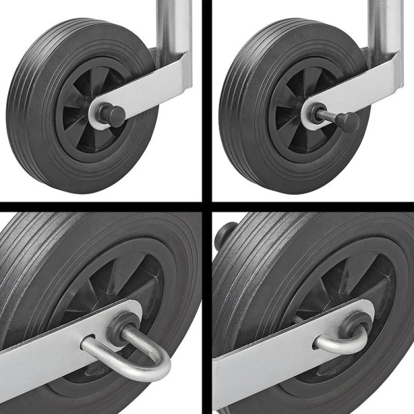Roue jockey 48 mm jante plastique avec pneu caoutchouc 200 x 50 mm et fonction de freinage