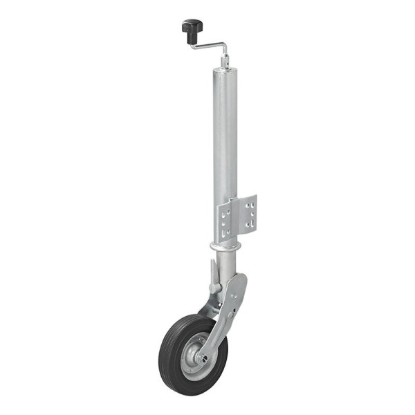 Roue jockey 60mm jante métal avec pneu caoutchouc 200 x 60 mm pliable