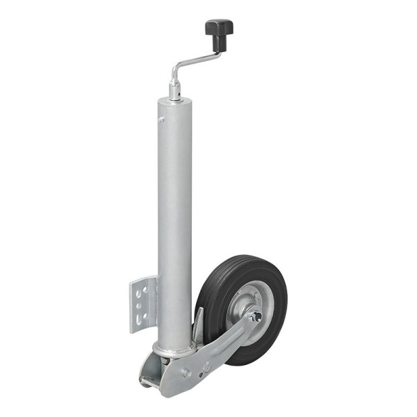 Roue jockey 60mm jante métal avec pneu caoutchouc 200 x 60 mm pliable