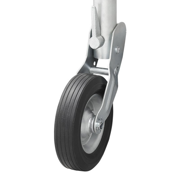 Roue jockey 60mm jante métal avec pneu caoutchouc 200 x 60 mm pliable