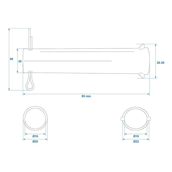 Axe pour roue jockey 60 mm 341505