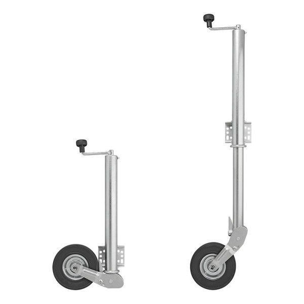 Roue jockey 570/60 mm jante métal avec pneu caoutchouc 220 x 65 mm pliable 300 kg