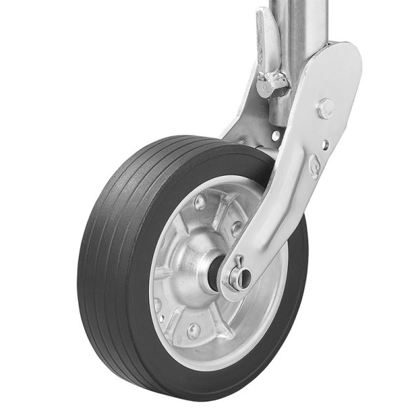 Roue jockey 570/60 mm jante métal grande avec pneu caoutchouc 220 x 65 mm pliable 300 kg