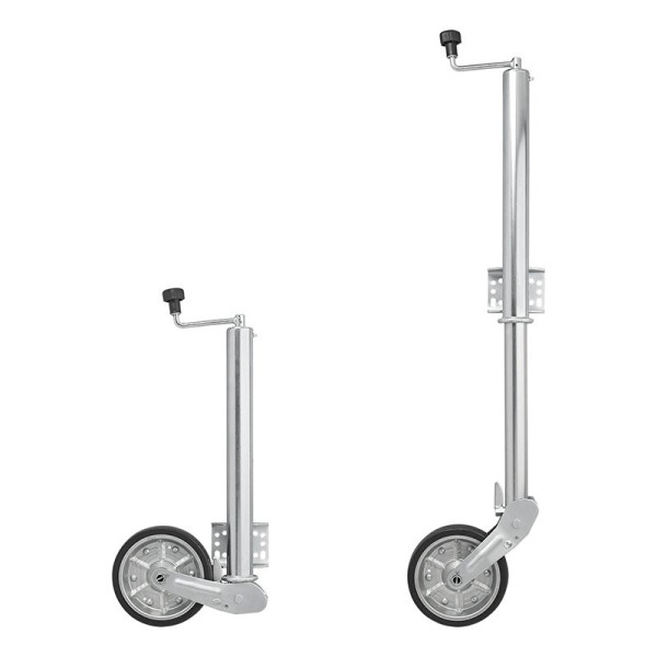 Roue jockey 570/60 mm jante métal grande avec pneu caoutchouc 220 x 65 mm pliable 500 kg