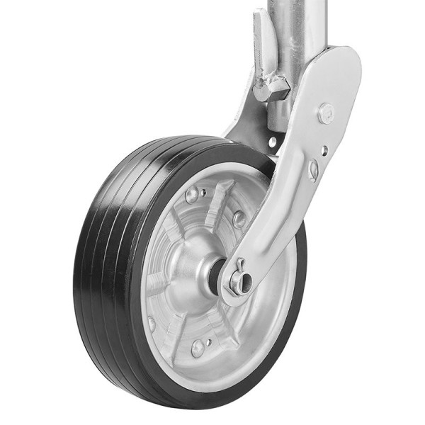 Roue jockey 570/60 mm jante métal grande avec pneu caoutchouc 220 x 65 mm pliable 500 kg