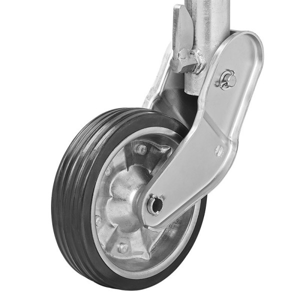 Roue jockey 60 mm jante métal avec pneu caoutchouc 200 x 50 mm pliable 500 kg
