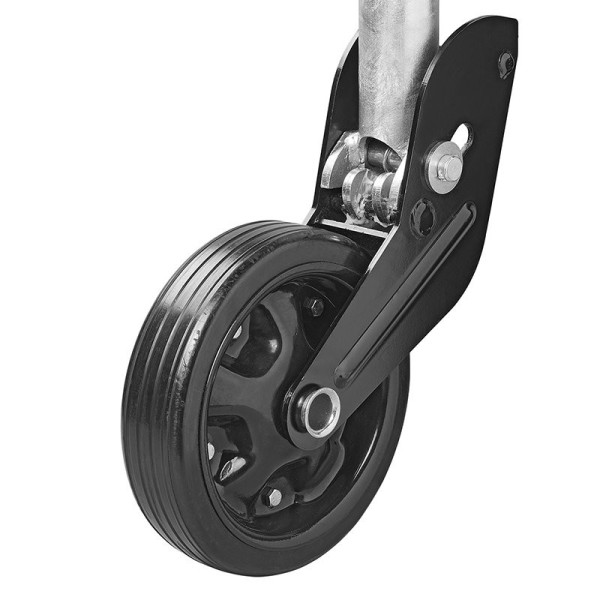 Roue jockey 73 mm jante métal avec pneu caoutchouc 260 x 65 mm pliable 800 kg