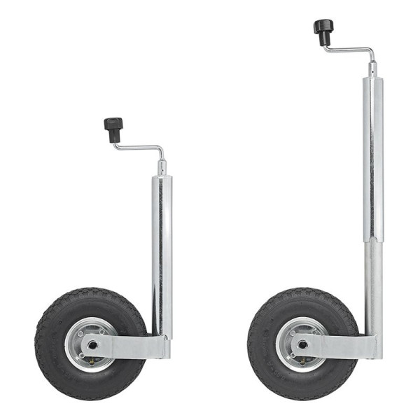 Roue jockey 48 mm jante métal avec pneu d'aire 260 x 85 mm