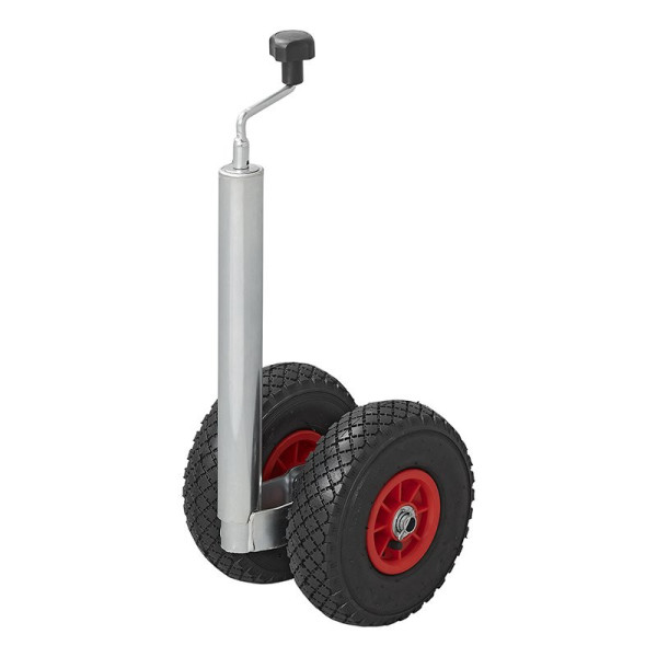 Roue jockey double 48 mm 2x jante plastique avec pneu d'aire 260 x 85 mm