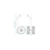 Roue jockey double 48 mm 2x jante plastique avec pneu d'aire 260 x 85 mm