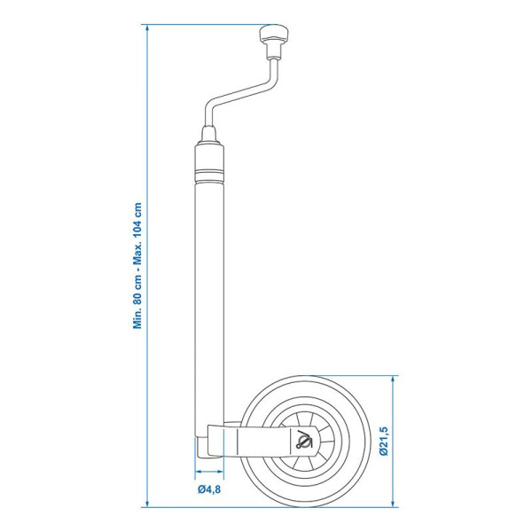 Roue jockey 48 mm avec indicateur de poids