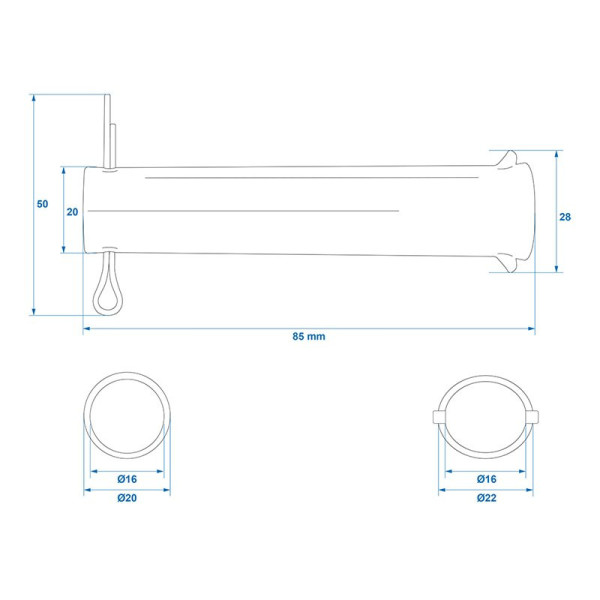 Axe pour roue jockey 48 mm 341510
