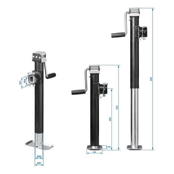 Pied de support de remorque télescopique Heavy Duty SH57/1000 kg