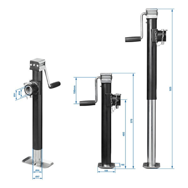 Pied de support de remorque télescopique Heavy Duty SH57/2500kg