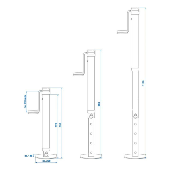 Pied de support de remorque télescopique Heavy Duty SH64/3500kg