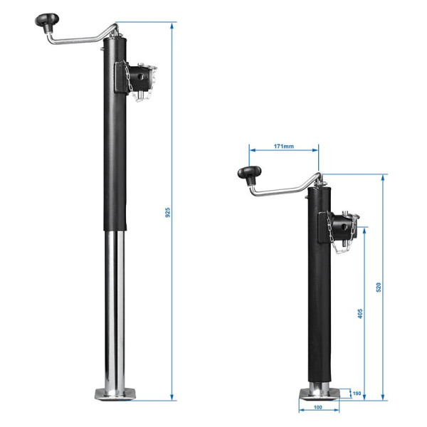 Pied de support de remorque télescopique Heavy Duty TH52/1000 kg