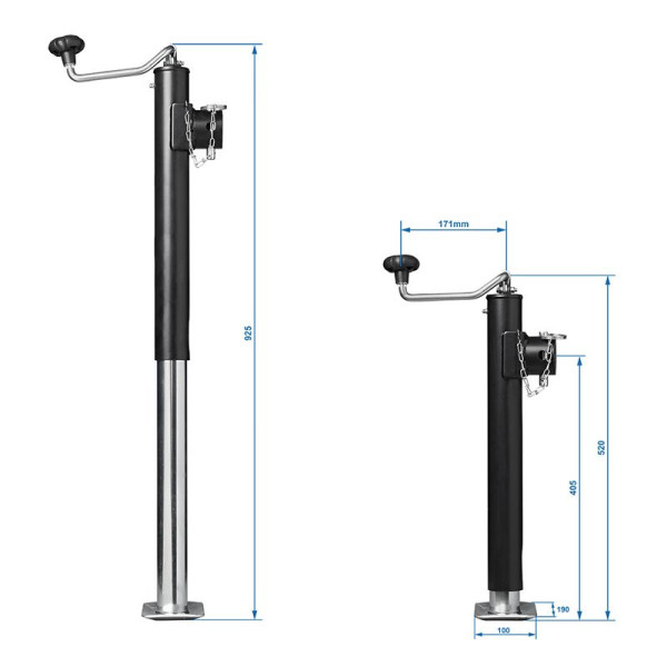 Pied de support de remorque télescopique Heavy Duty TH52/2500 kg