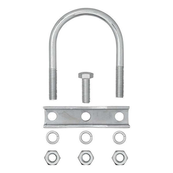 Etrier de fixation en U ronde 60/70mm pour collier roue jockey - jeu de 2 pièces