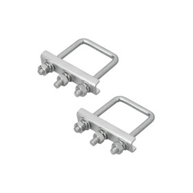 Etrier de fixation en U carré 60mm pour collier roue jockey - jeu de 2 pièces