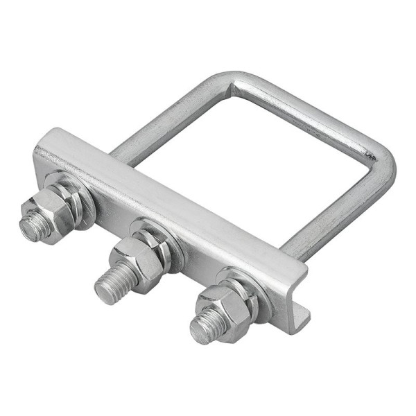 Etrier de fixation en U carré 60mm pour collier roue jockey - jeu de 2 pièces