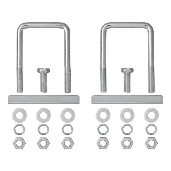Etrier de fixation en U carré 60mm pour collier roue jockey - jeu de 2 pièces