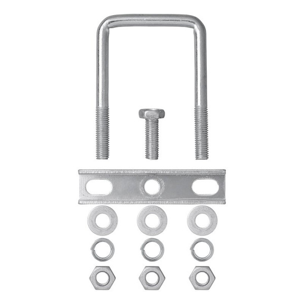 Etrier de fixation en U carré 60mm pour collier roue jockey - jeu de 2 pièces