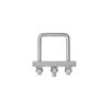 Etrier de fixation en U carré 60mm pour collier roue jockey - jeu de 2 pièces