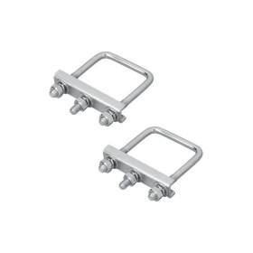 Etrier de fixation en U carré 70 mm pour collier roue jockey - jeu de 2 pièces
