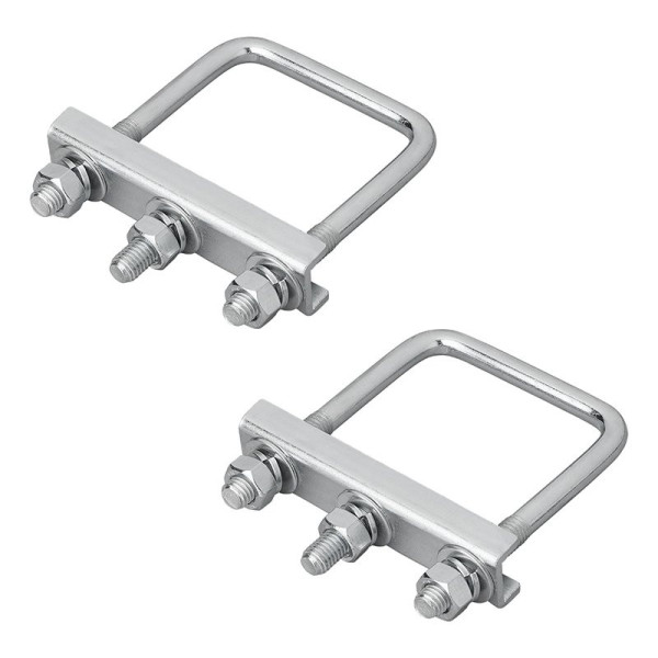Etrier de fixation en U carré 70 mm pour collier roue jockey - jeu de 2 pièces