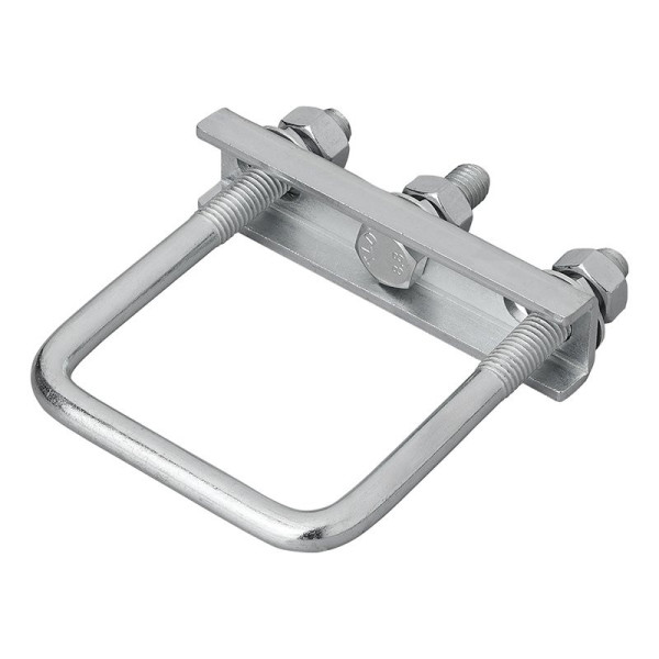 Etrier de fixation en U carré 70 mm pour collier roue jockey - jeu de 2 pièces