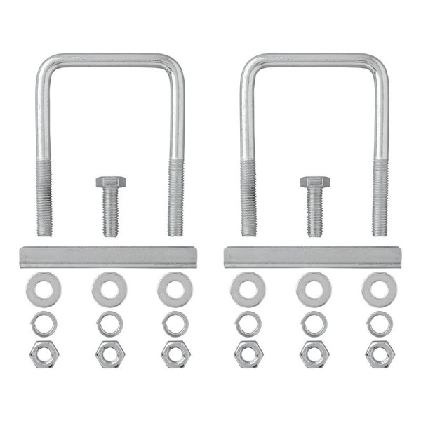Etrier de fixation en U carré 70 mm pour collier roue jockey - jeu de 2 pièces