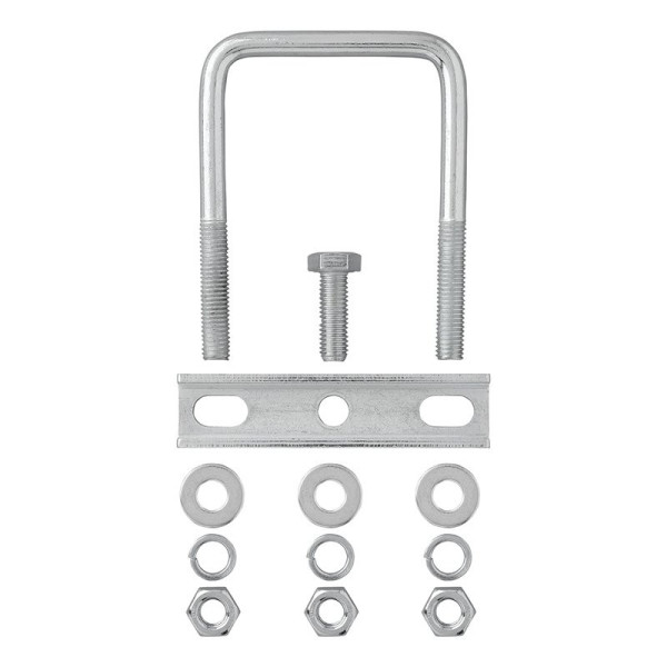 Etrier de fixation en U carré 70 mm pour collier roue jockey - jeu de 2 pièces