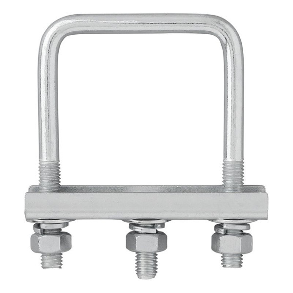 Etrier de fixation en U carré 70 mm pour collier roue jockey - jeu de 2 pièces