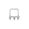 Etrier de fixation en U carré 70 mm pour collier roue jockey - jeu de 2 pièces