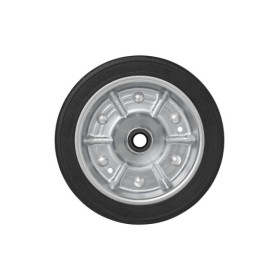 Roulette roue jockey jante métal grande avec pneu caoutchouc 220 x 65 mm 300 kg