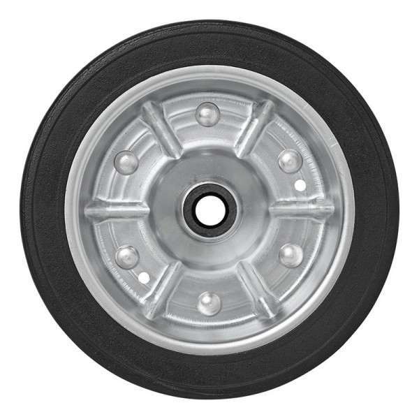 Roulette roue jockey jante métal grande avec pneu caoutchouc 220 x 65 mm 300 kg