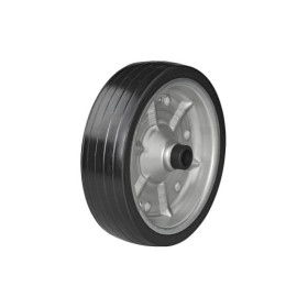 Roulette roue jockey jante métal grande avec pneu caoutchouc 220 x 65 mm 500 kg