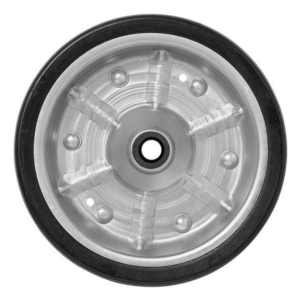 Roulette roue jockey jante métal grande avec pneu caoutchouc 220 x 65 mm 500 kg