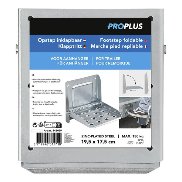 Marche pied repliable pour remorque195 x 170 mm