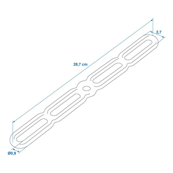 Tendeur en caoutchouc elastique à 5 trous 285 x 30 mm