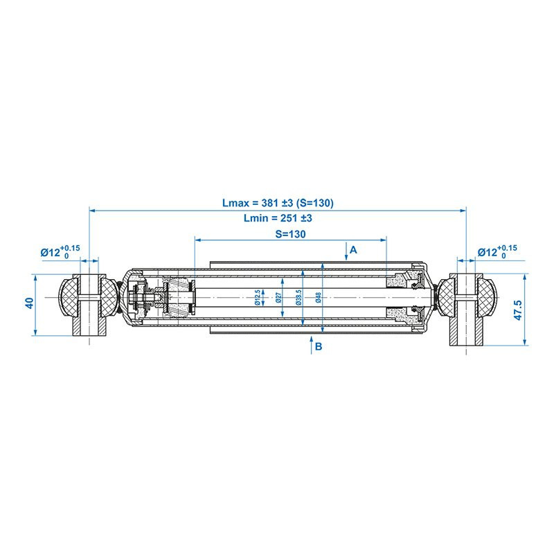 Amortisseur 900-1300kg CC 250-380 - jeu de 2 pièces