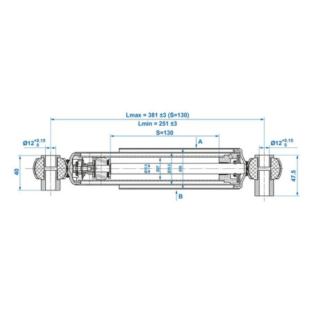 Amortisseur 900-1300kg CC 250-380 - jeu de 2 pièces