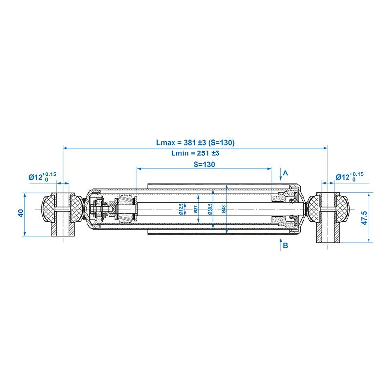 Amortisseur 1300-1800kg CC 250-380 - jeu de 2 pièces