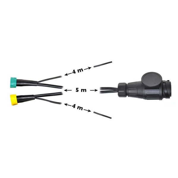 Faisceau cable 5M avec fiche 13-pôles et 2x connecteur 5-pôles + 4M DC